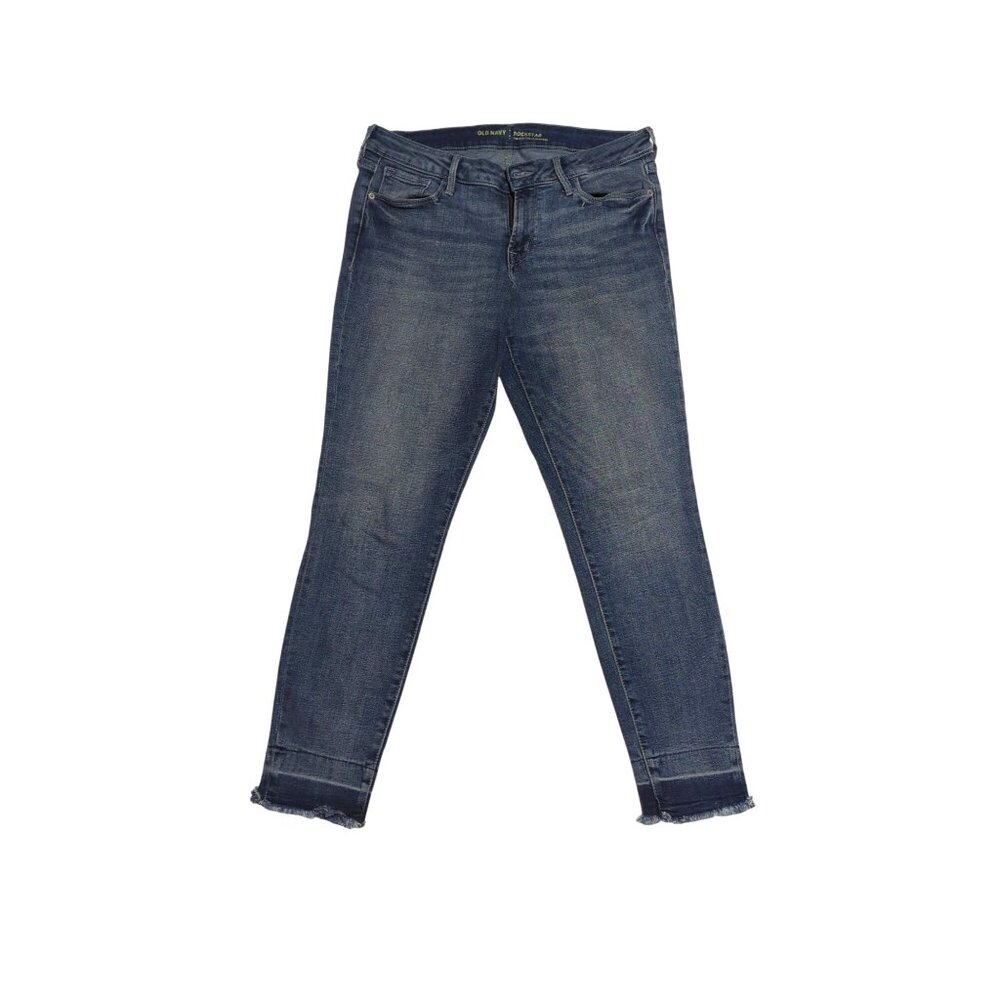 Old Navy Rockstar Regular Standard High-Rise Frayed Hem Skinny Jeans Women’s Siz